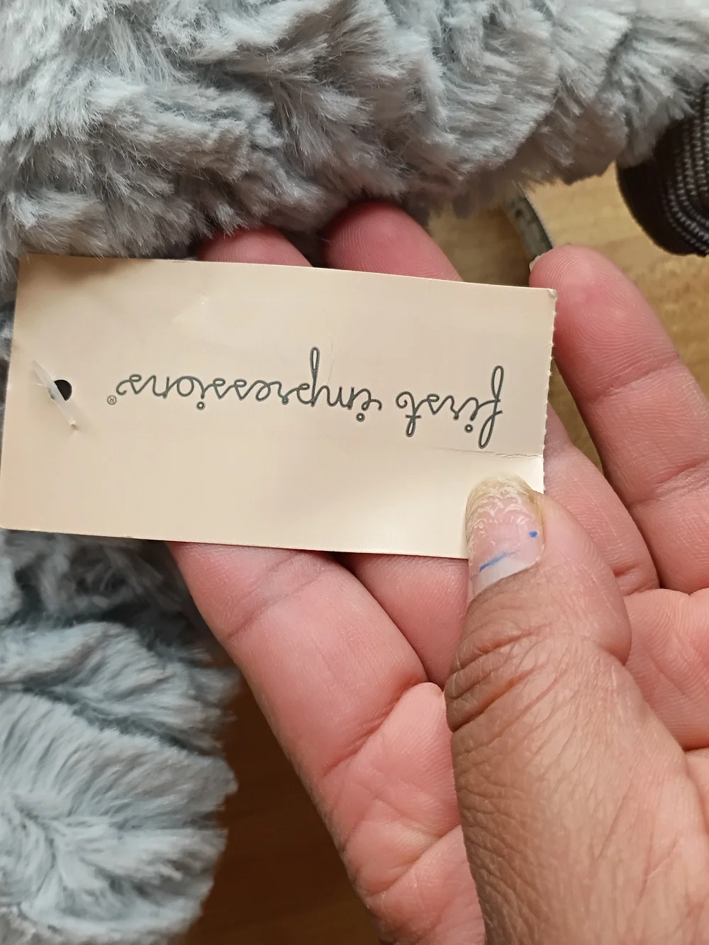First Impressions Light Gray Elephant Lovey Plush